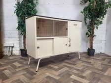 Vintage 1950's Red Formica & White Kitchen Pantry Cabinet Larder Unit Retro MCM