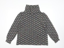 Luca Vanucci Women's Multicoloured Geometric Knit Roll Neck Tunic Blouse XL