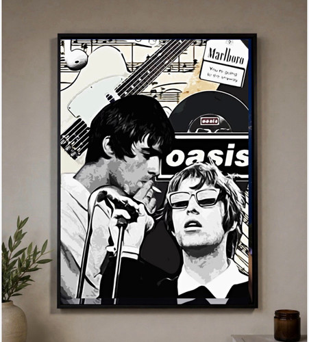 Oasis framed black white - oasis,