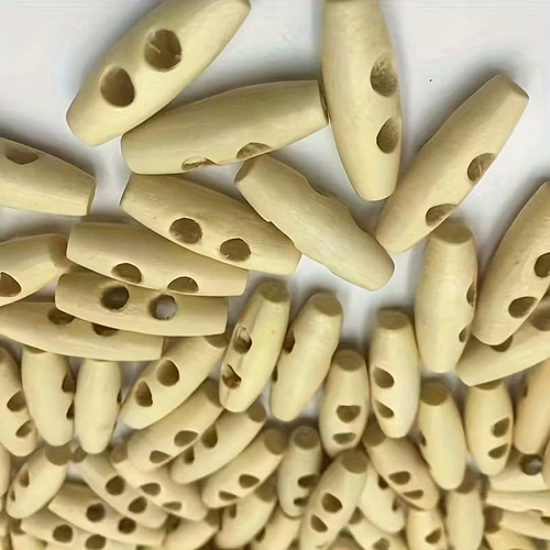 30mm wooden white toggle - x,
