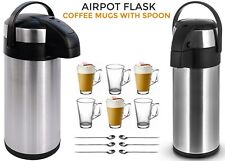 3/5L Air Pot Tea Flask Pump Action Vacuum Insulated Safety Lock Carry Handl