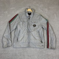 Nickelson Jacket Mens L Large Grey Photograph Liner Vintage RARE