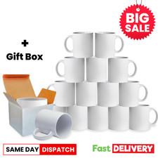 Sublimation Mugs Blank 11oz White Coffee Cups Large Handle Mug With Gift Boxes