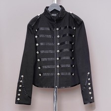 Military Drummer Jacket EXTRA LARGE Mens Black Rock Band Goth Hendrix Hussar XL