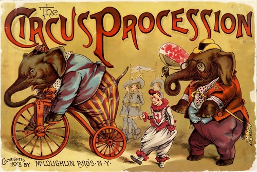 Vintage circus elephant - vintage,