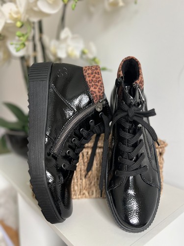 Rieker black patent ankle - rieker,