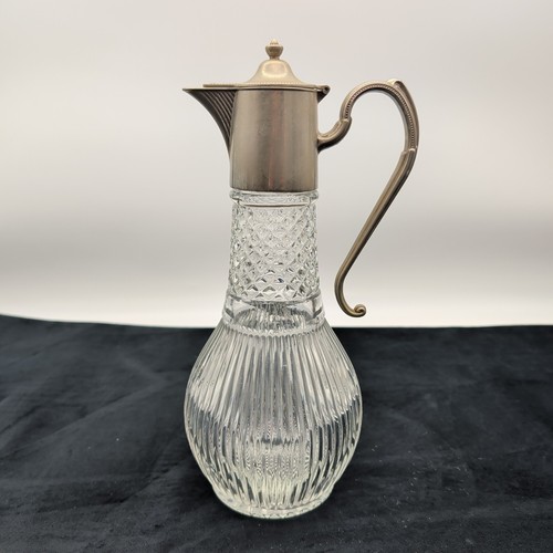 Vintage cut glass claret - cut, jug