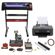 Vinyl Cutter Sublimation Printer 5 in 1 Heat Press LED Machine Weeding Pack,