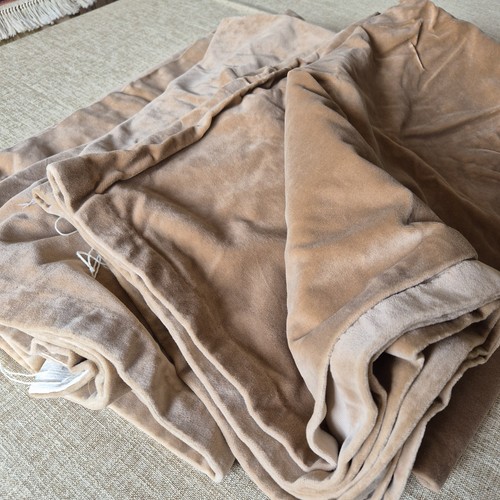 Vintage velvet curtains peach - velvet,