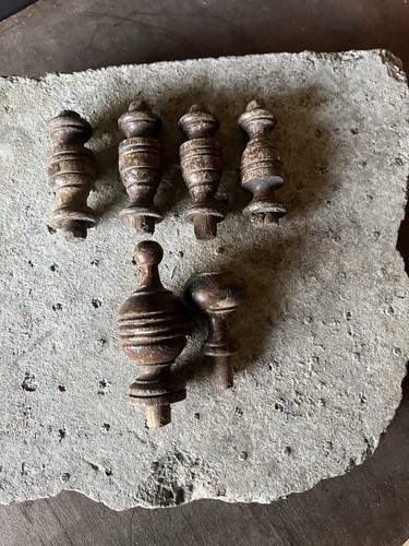 Antique turned wooden - turned, finials