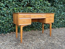 VINTAGE MID CENTURY BESPOKE HANDMADE OAK DESK DRESSING TABLE