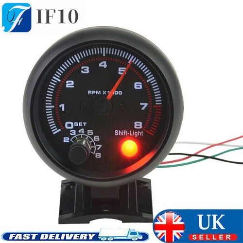 Red led car tachometer - red,