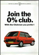Austin Metro & Maestro Clubman Finance Offer Mid 1989 UK Market Foldout Brochure