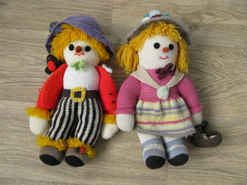 Pair hand knitted - pair, of