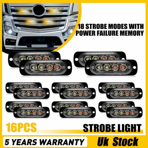 Amber white led grill - amber,