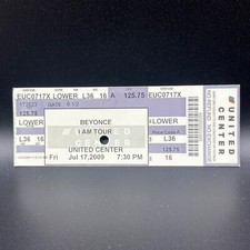 BEYONCE FULL CONCERT TICKET, JUL 17 2009, UNITED CENTER
