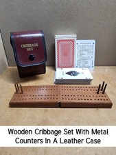 Wooden Cribbage Set With Metal
