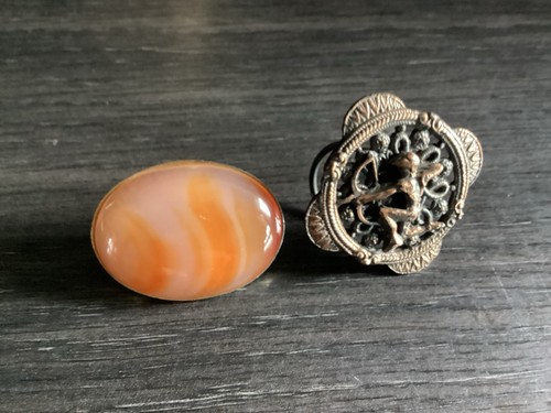 Two vintage scarf rings - two,