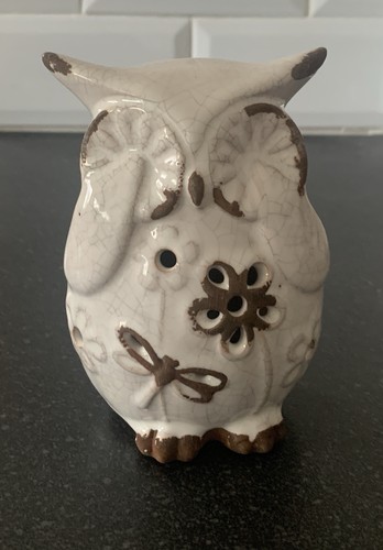 Ceramic pottery owl figurine - ceramic,
