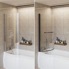 Curved P Shape Shower Bath