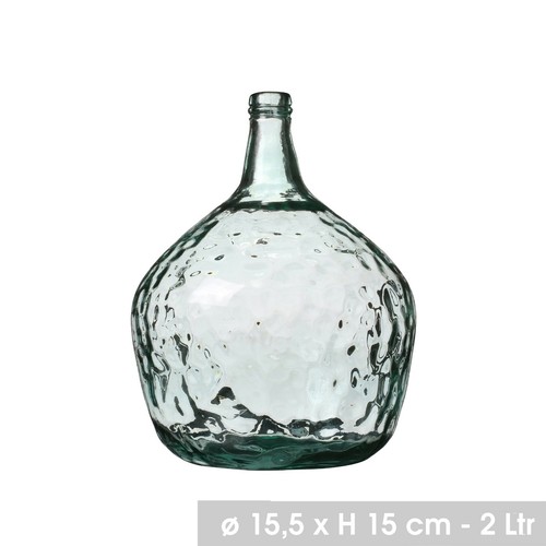 Round recycled glass vase - round,