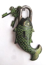 FISH LOCK Padlock brass key