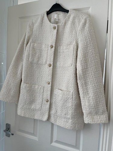 Womens ivory boucle lined - h&m,
