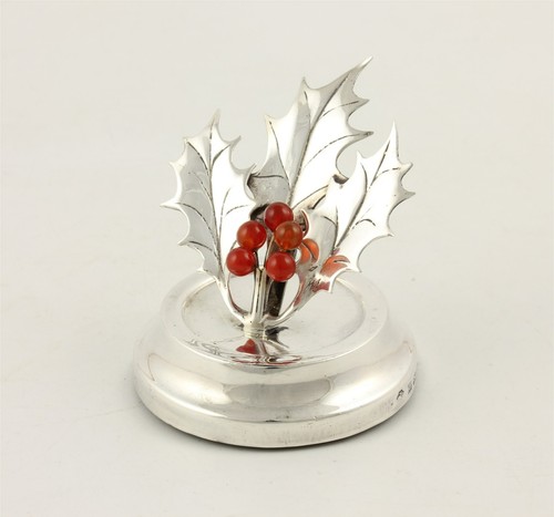 Antique solid silver holly - solid,