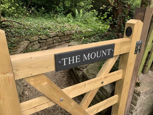 Deep engraved slate house sign - deep,