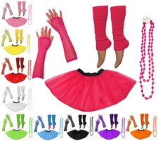 Neon UV Tutu Set Skirt Gloves