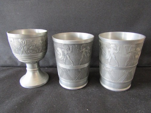 Pair pewter beakers a - pair,