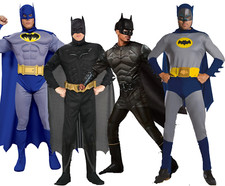 Batman Costume Mens Superhero Adults Fancy Dress DC Comics Official