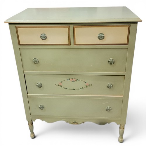 Vintage 1950s green - green, floral