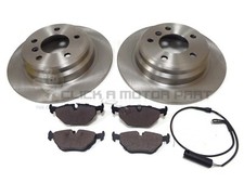 BMW E39 520 523 525 525 TDS 1995-2002 REAR 2 BRAKE DISCS AND PADS + WEAR SENSOR