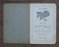 AUSTIN SEVEN Handbook No 619c March 1929 Complete Good Condition VSCC Original