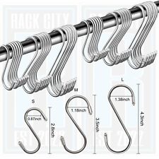 2/5/10 X Stainless Steel S Hooks For Hanging Kitchen Butchers Greenhouse Tools