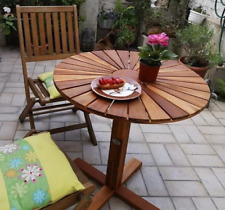 Garden Acacia Wooden Side Table Round Furniture Patio Storage Coffee 70.5cm NEW