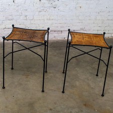 MCM Pair End Tables Attr. Pipsan Saarinen Swansen for Ficks Reed Sol-Air Line