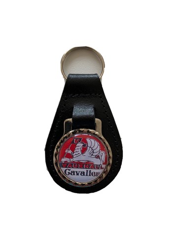 Black leather keyring fob - black,