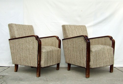 Pair art deco armchairs - pair,