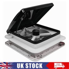 Roof Vent Fan Camper Van Motorhome w/ LED Light White RV Caravan Skylight Vent