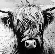 ORIGINAL HIGHLAND COW PAINTING -  Cattle Art Signed Professional Artwork Presale