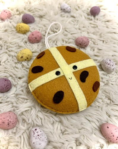 Handmade felt hot - cross, bun