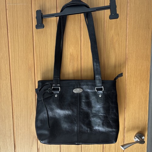 Rowallan black leather - leather, handbag