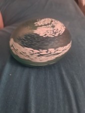 Handmade Ocean Wave Glass Paperweight – Art Glass Orb – Sea & Surf Design