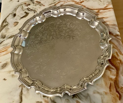 Vintage silver plated round - vintage,