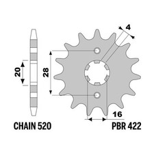 Sprocket PBR Z10 teeth step