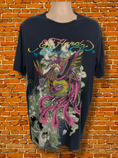 MENS ED HARDY by CHRISTIAN AUDIGIER SIZE XLARGE BLACK PHOENIX BIRD T-SHIRT y2k
