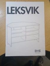 Solid IKEA wood Leksvik corner TV media unit with 4 shelves