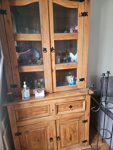 Mexican pine display cabinet - display,
